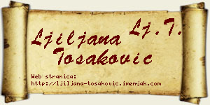 Ljiljana Tošaković vizit kartica